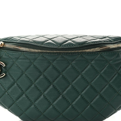 Chanel Calfskin Quilted Banane Waist Bag Fanny Pack Dark Green 8 of 10