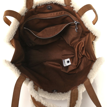 Telfar X UGG Suede Shearling Medium Shopping Bag Chestnut 5 of 13