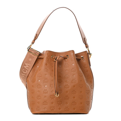MCM Calfskin Ottomar Monogram Essential Bucket Cognac 1 of 12