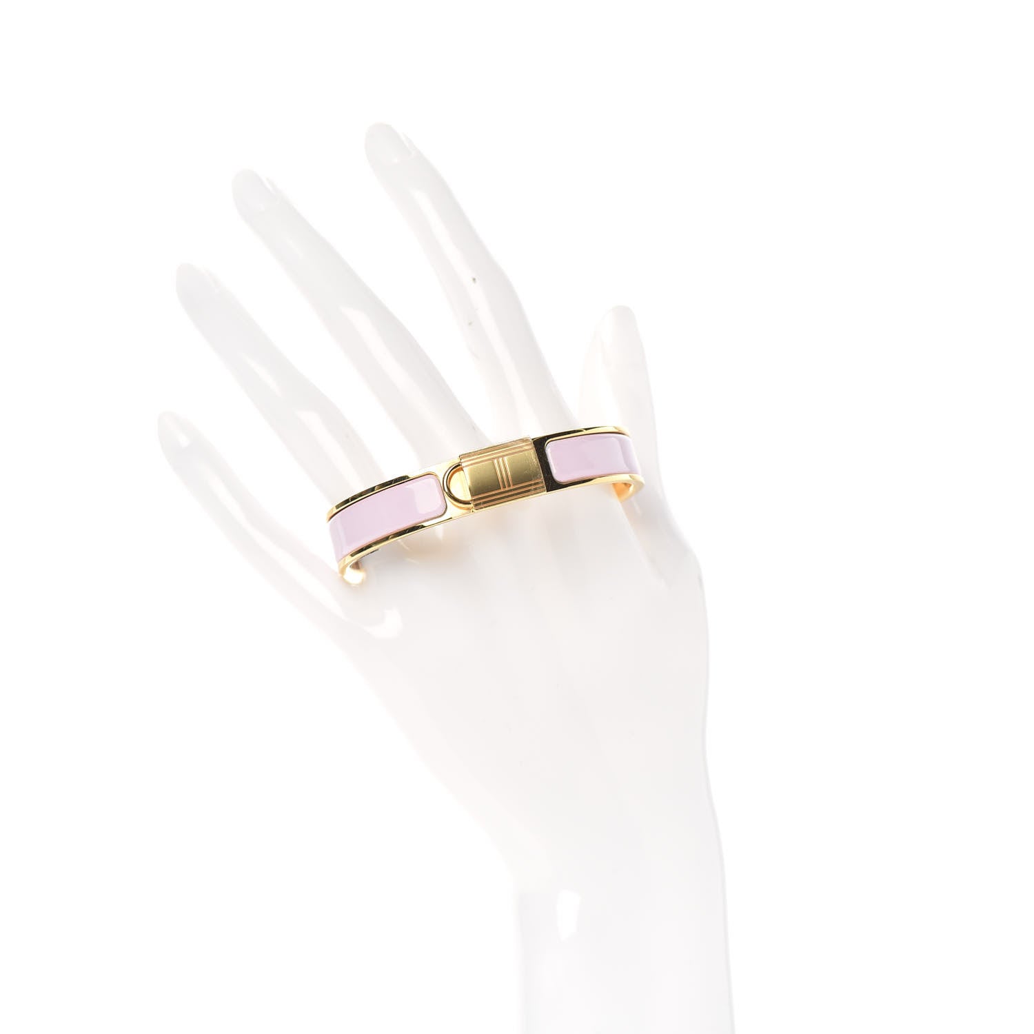 Hermes Enamel Narrow Clic Cadenas Bracelet GM Rose Dragee 2 of 4