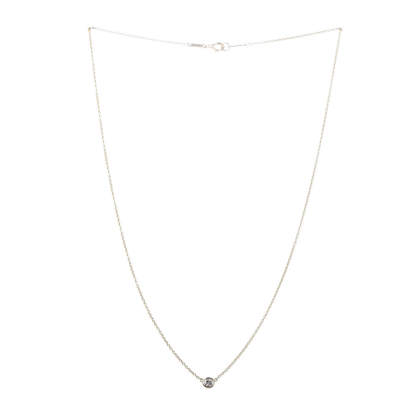 18K Yellow Gold Diamond .12ct Elsa Peretti Diamonds by the Yard Pendant Necklace