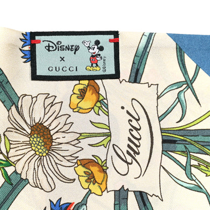 Gucci X DISNEY Silk Twill Mickey Lac Neck Bow Scarf Ivory Blue 3 of 5