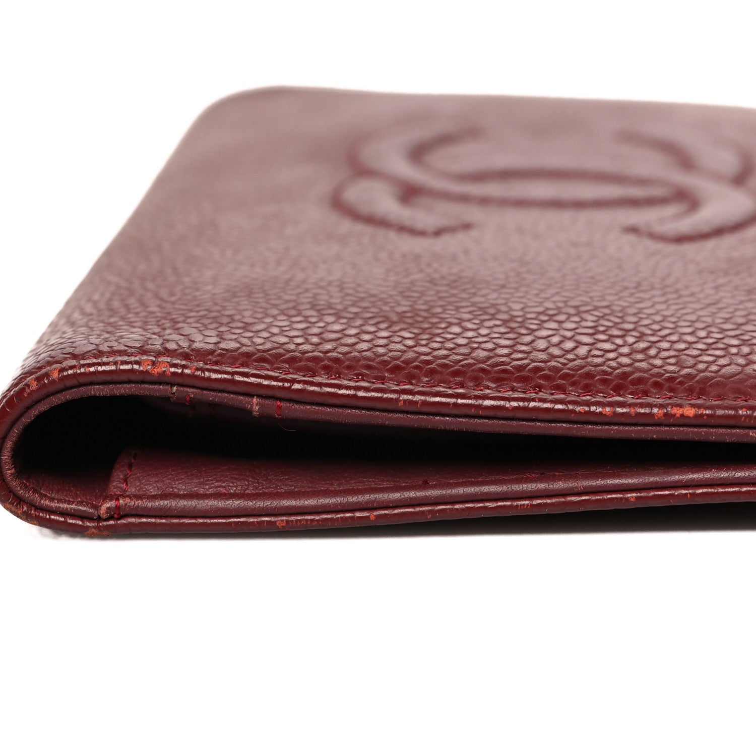 Chanel Caviar Timeless CC Yen Wallet Burgundy 14 of 15