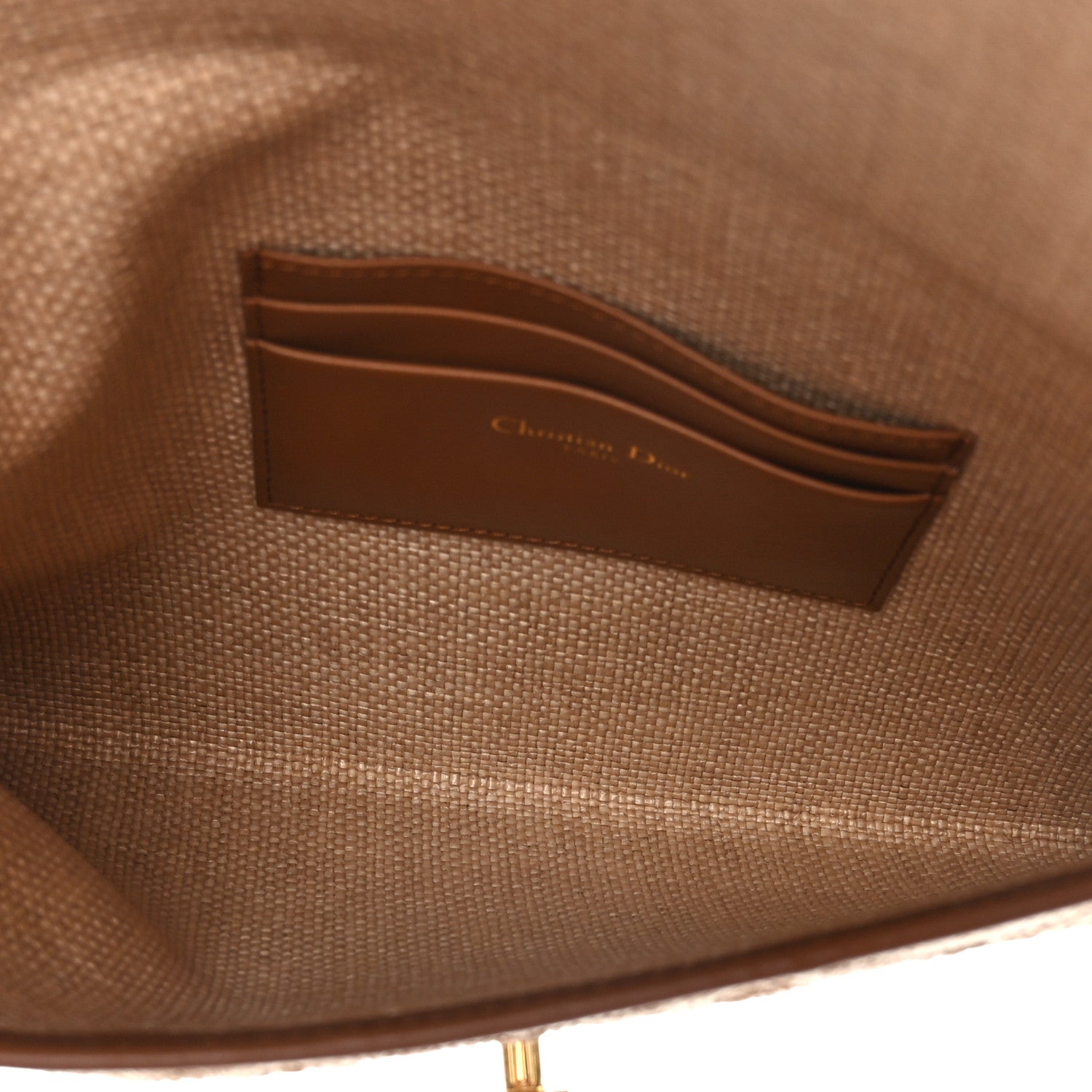 Christian Dior Raffia Macrocannage 30 Montaigne Avenue Pouch With