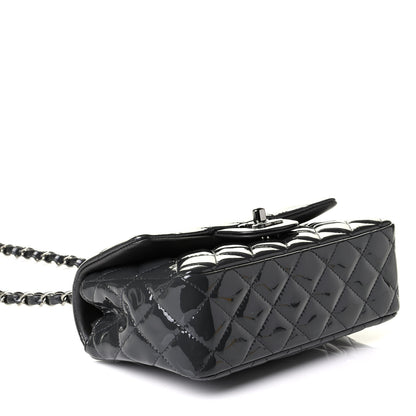 Chanel Patent Calfskin Quilted Mini Rectangular Flap Dark Grey 3 of 6