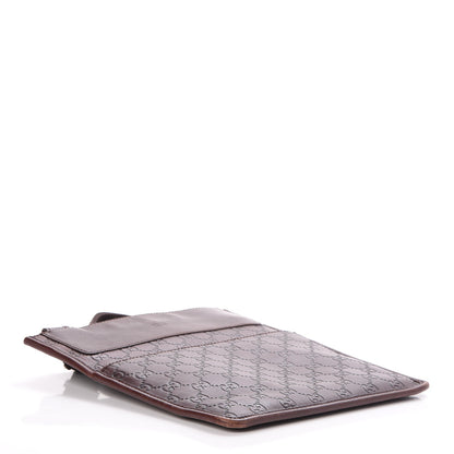 Gucci Guccissima Medium Flat Messenger Bag Dark Brown 4 of 10