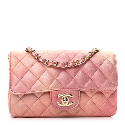 Chanel Metallic Lambskin Quilted Ombre Mini Rectangular Flap Pink 1 of 9