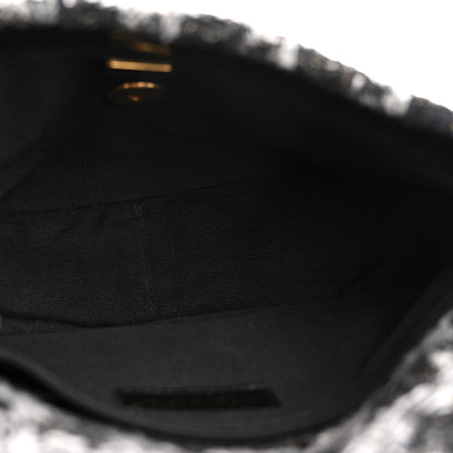 Chanel Wool Tweed Quilted Small Elegant Chain Flap Black Grey 5 of 11