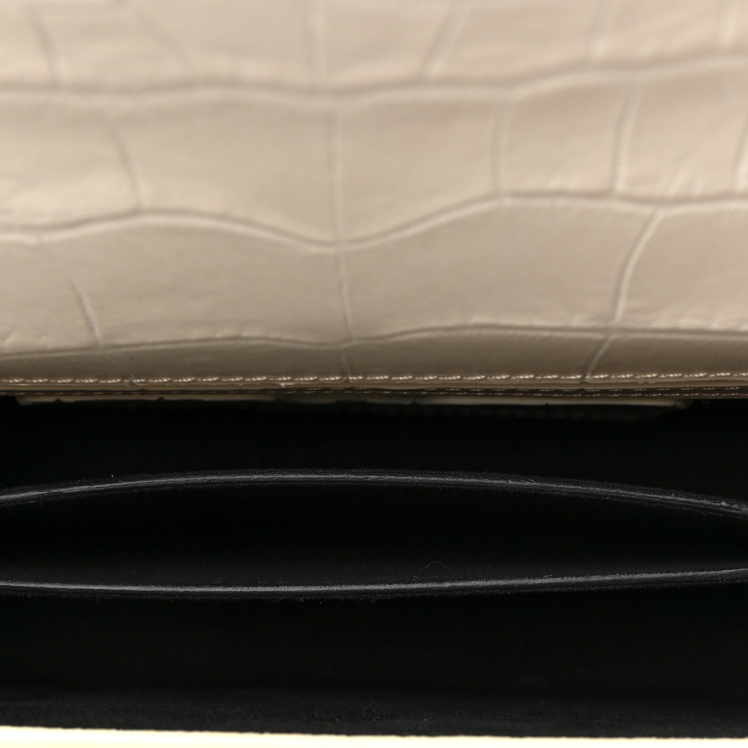 Alexander McQueen Shiny Calfskin Crocodile Embossed Knuckle Jeweled Crossbody White 5 of 12