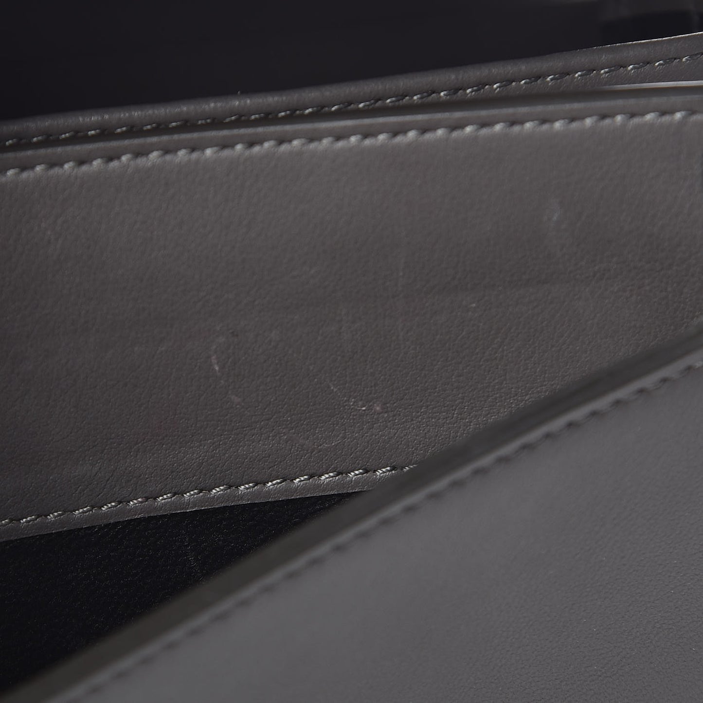 Calfskin Wallet On Crossbody Strap Grey
