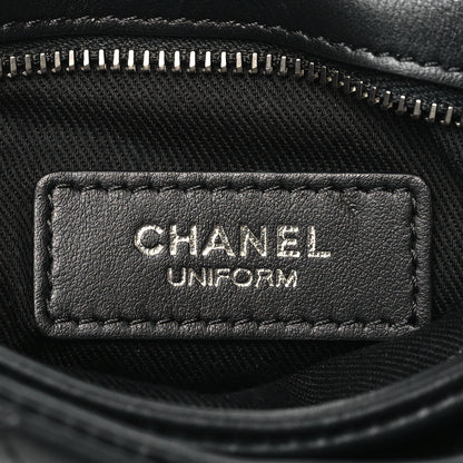 Chanel Lambskin Quilted Uniform Crossbody Bag Black 6 of 11