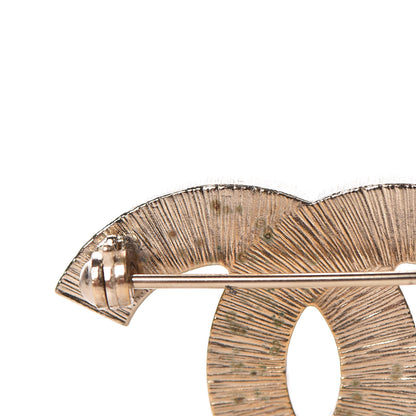 Chanel Metal Quilted CC Brooch Silver Gold 6 of 7