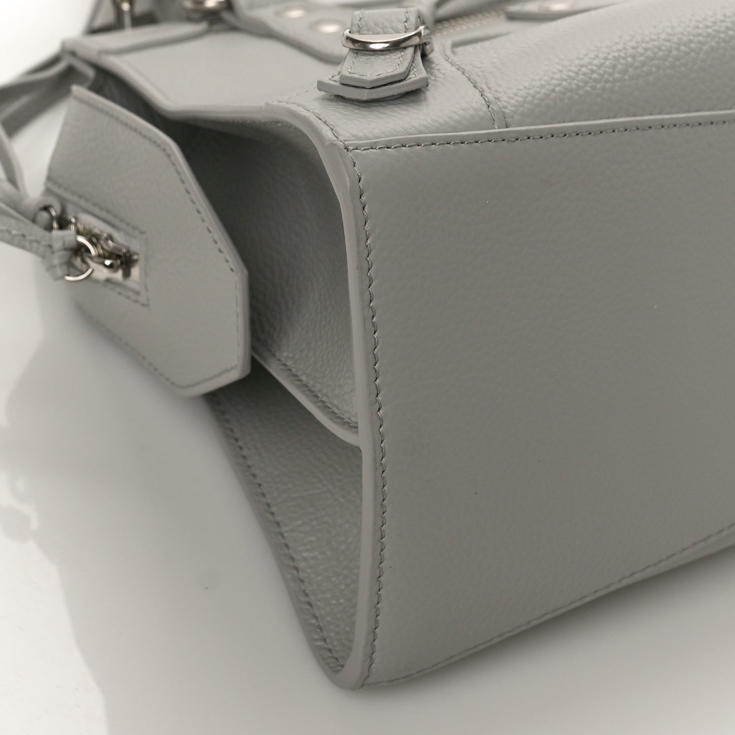 Grained Calfskin Neo Classic Silver Hardware S City Light Grey