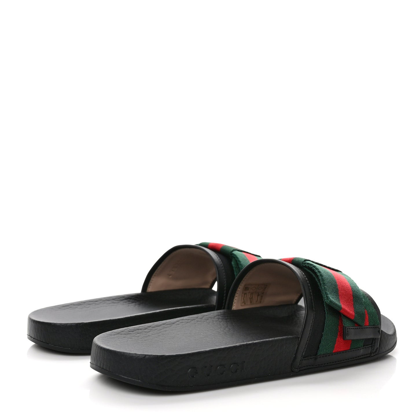 Satin Web Bow Slide Sandals 39 Black