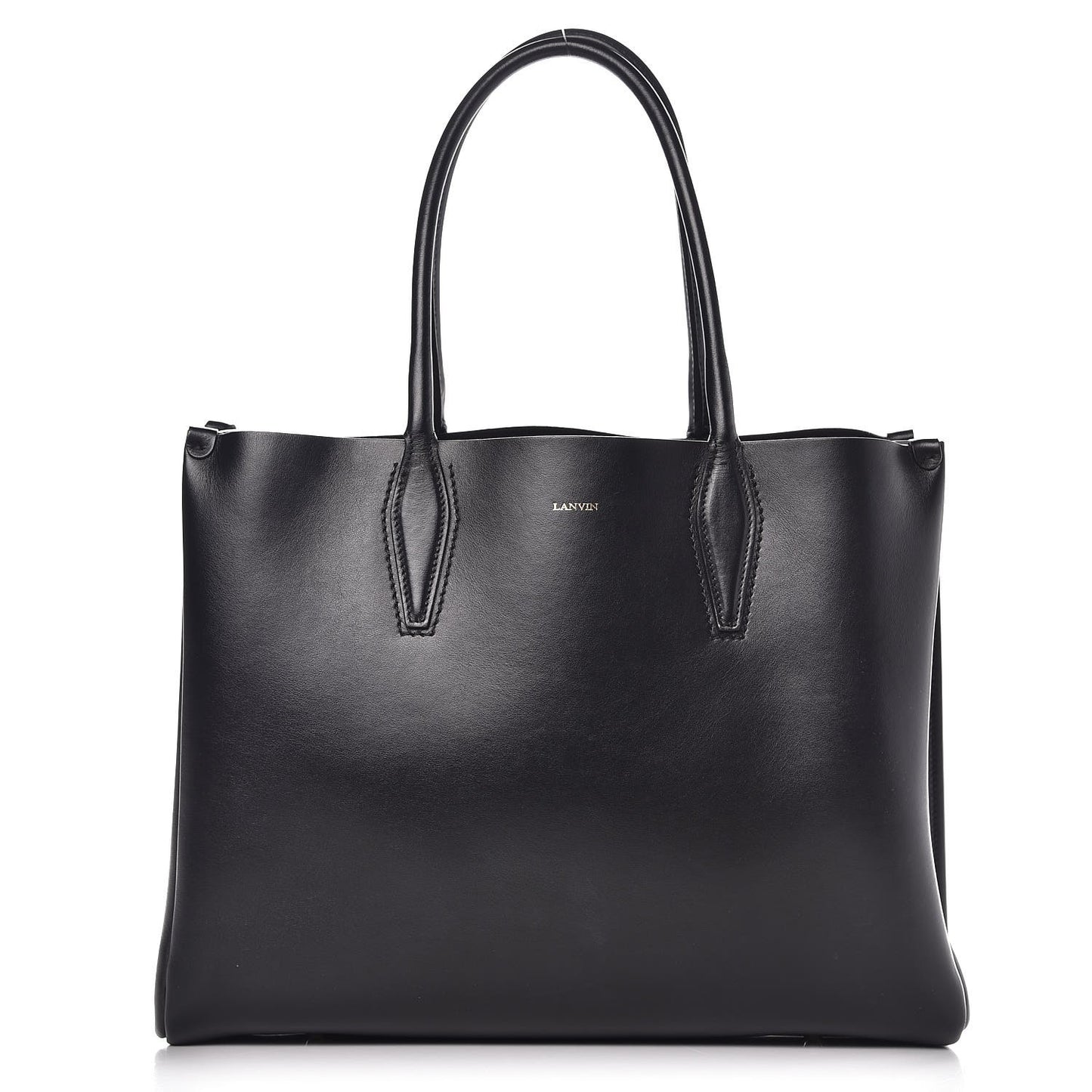 Smooth Calfskin Medium Shopper Tote Black
