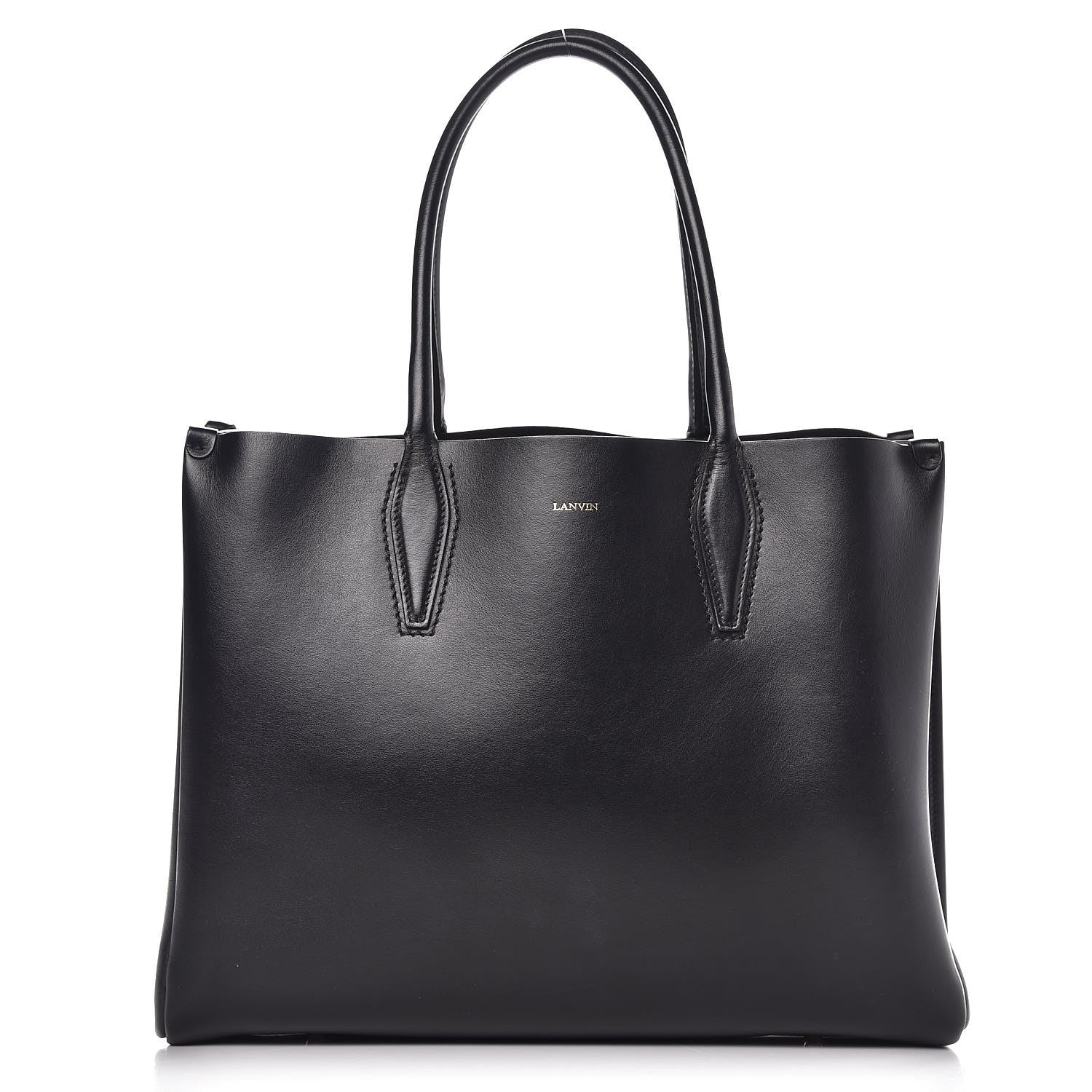 Lanvin Smooth Calfskin Medium Shopper Tote Black 1 of 9
