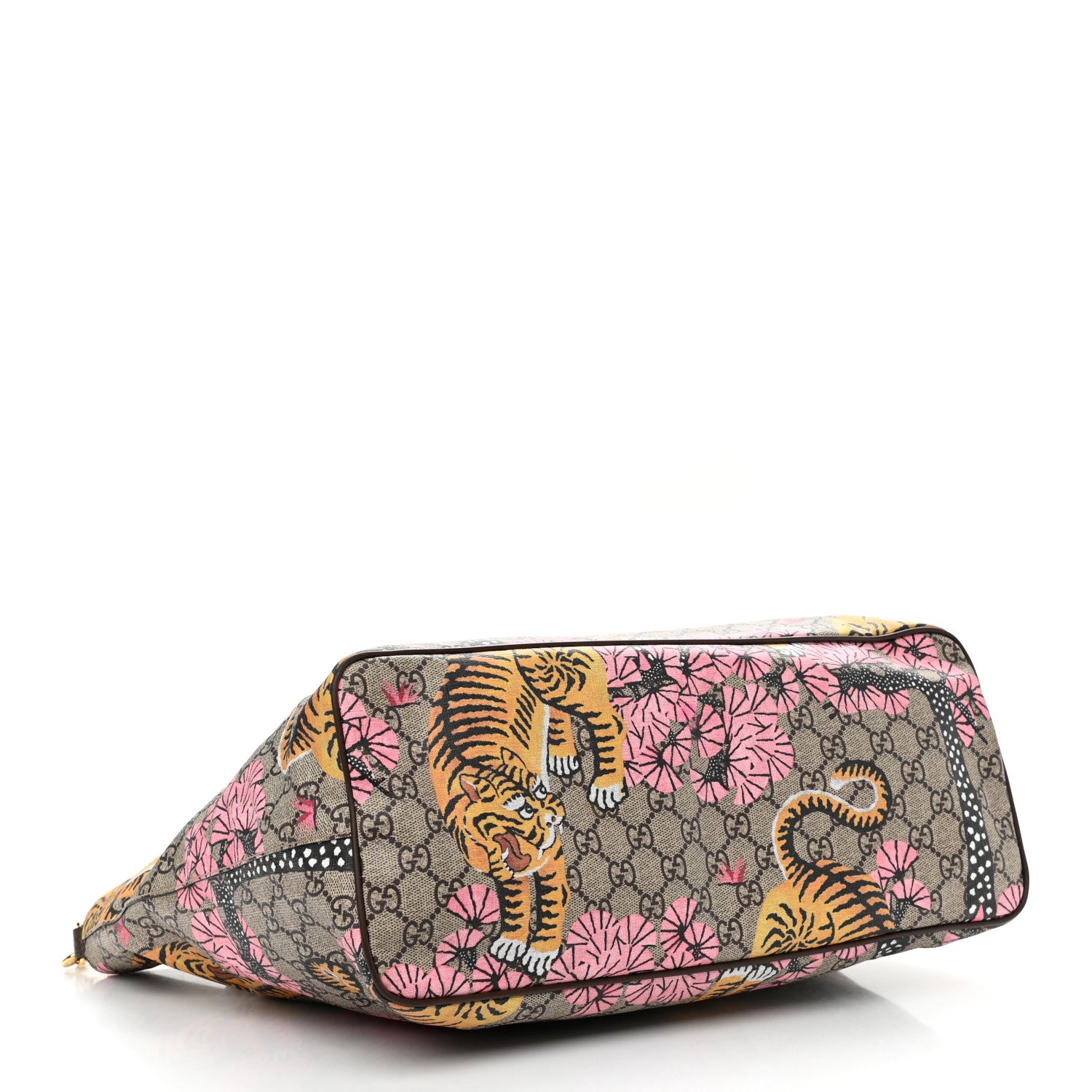 Gucci Soft GG Supreme Monogram Bengal Medium Crossbody Tote Beige Pink 4 of 14