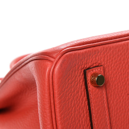 Hermes Taurillon Clemence Birkin 35 Rouge Pivoine 25 of 34