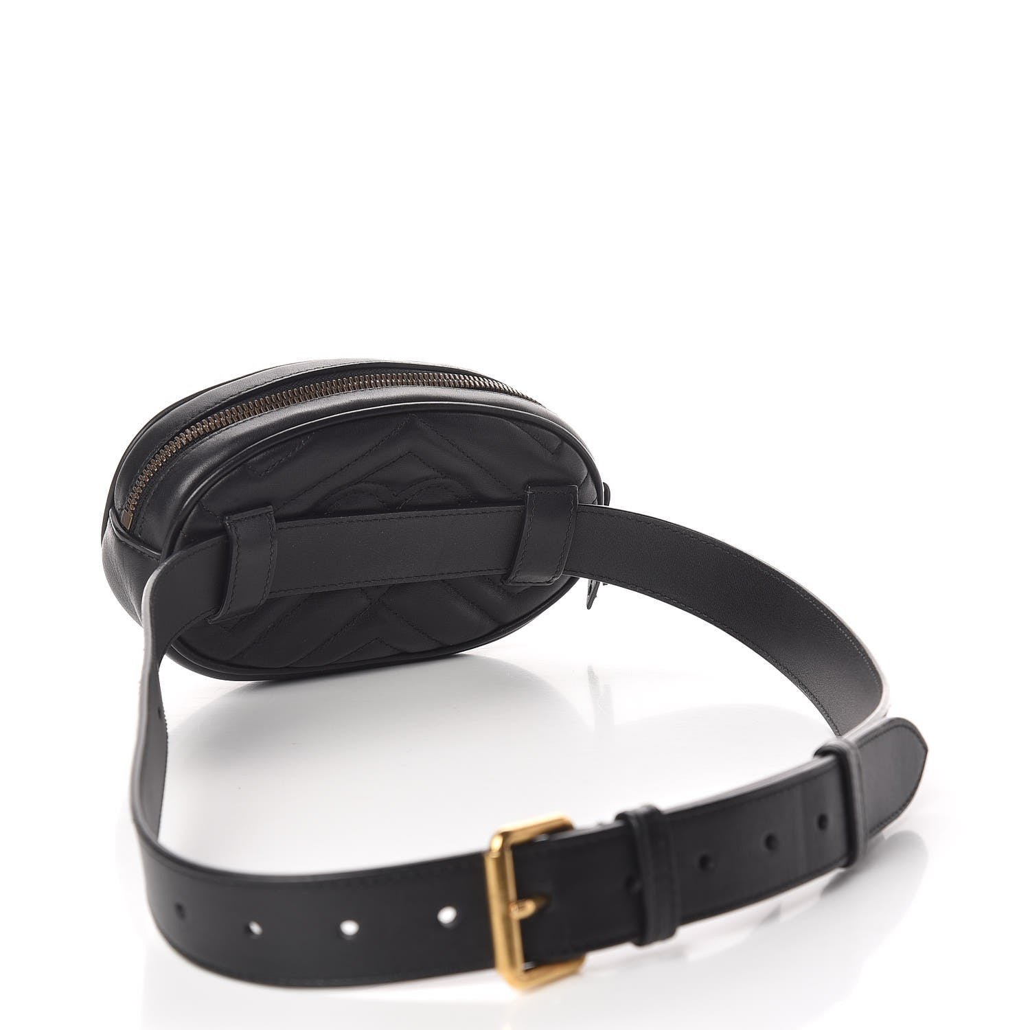 Gucci Calfskin Matelasse GG Marmont Belt Bag 95 38 Black 3 of 13