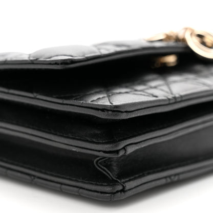 Christian Dior Lambskin Lady Dior Top Handle Clutch Black 10 of 13