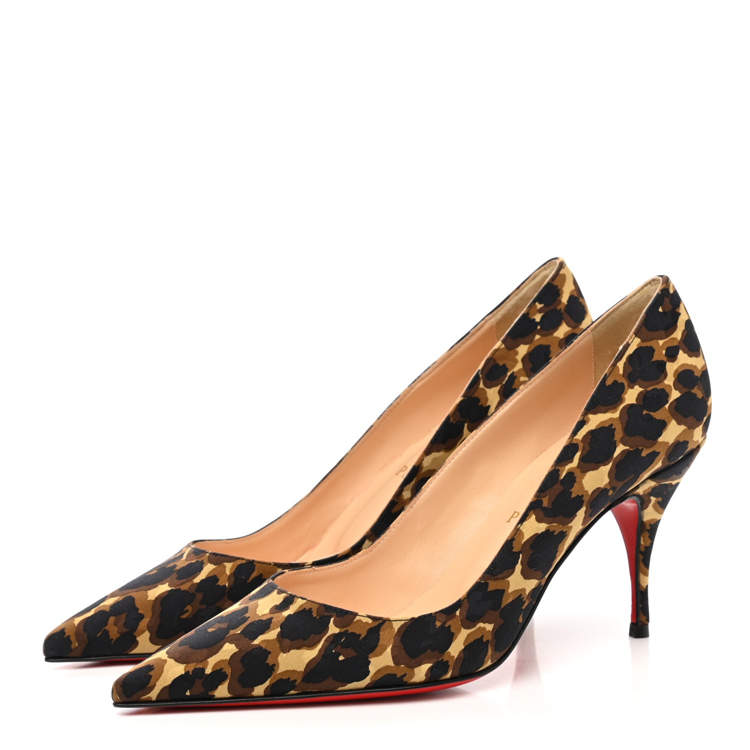 Christian Louboutin Nappa Silk Leopard Clare 80 Pumps 37 Marron 3 of 8
