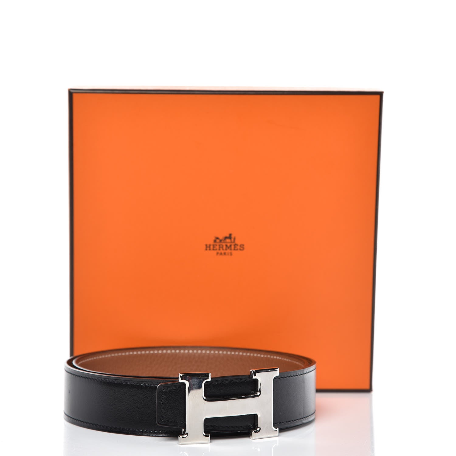 Hermes Box Togo 32mm H Belt 80 Black Gold 6 of 6
