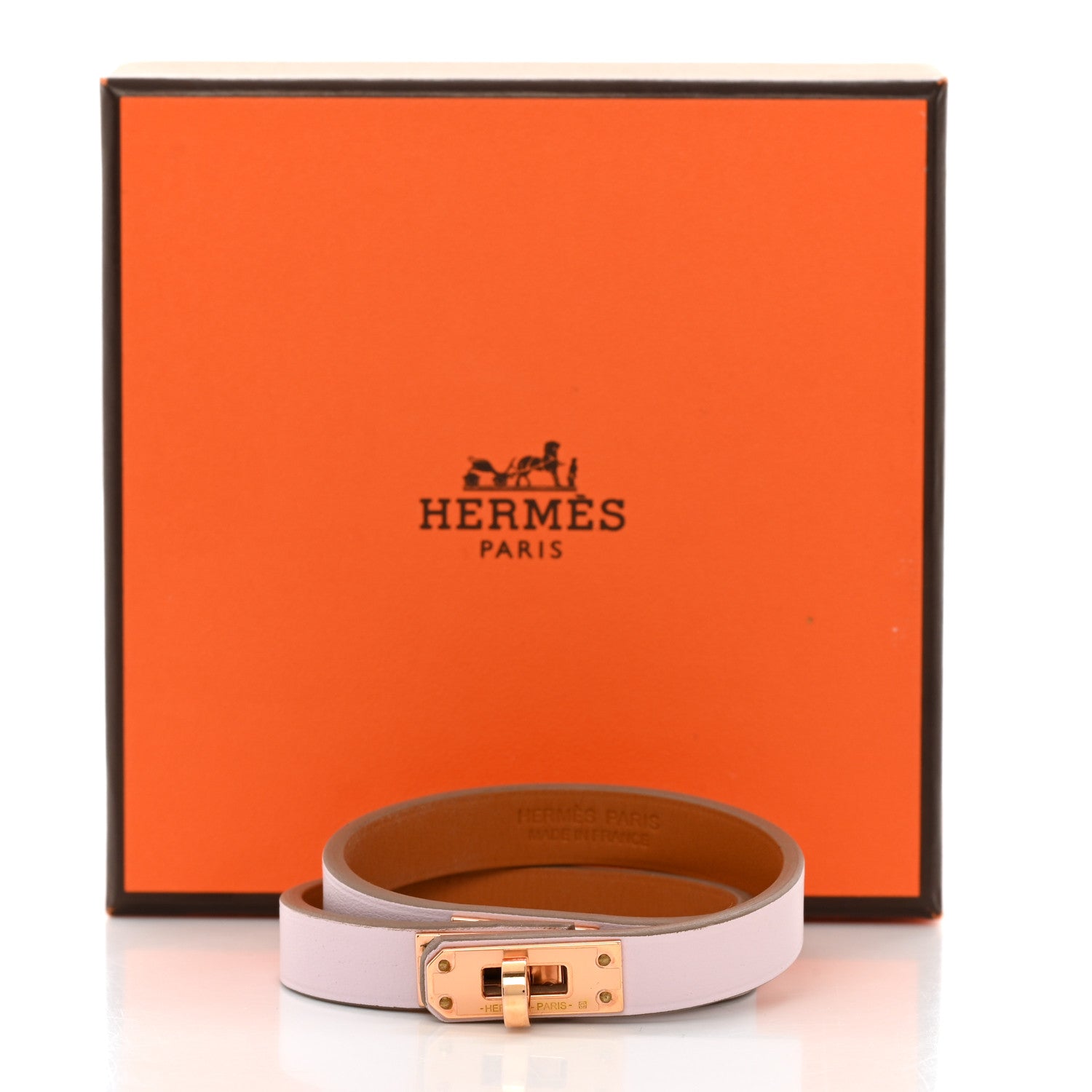 Hermes Swift Kelly Double Tour Bracelet T1 Mauve Pale 7 of 7