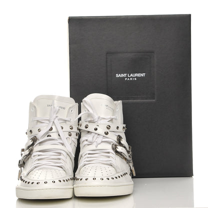 Saint Laurent Calfskin Wolly Spike SL/08H High Top Sneakers 47.5 White 7 of 15
