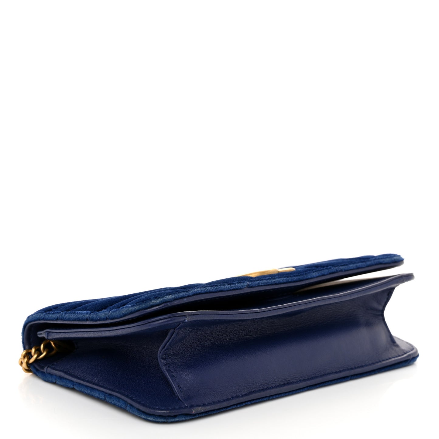 Velvet Matelasse GG Marmont Mini Bag Cobalt Blue
