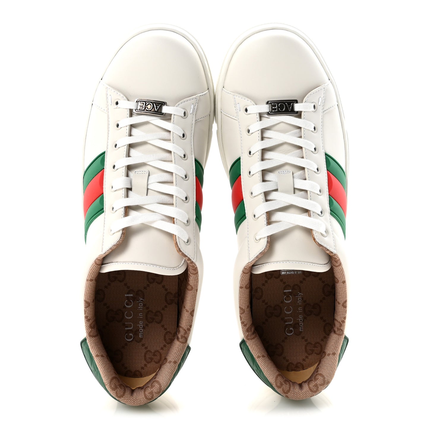 Ultralight Plume Calfskin Rubber Web Mens New Ace Sneakers 11 Green White Red