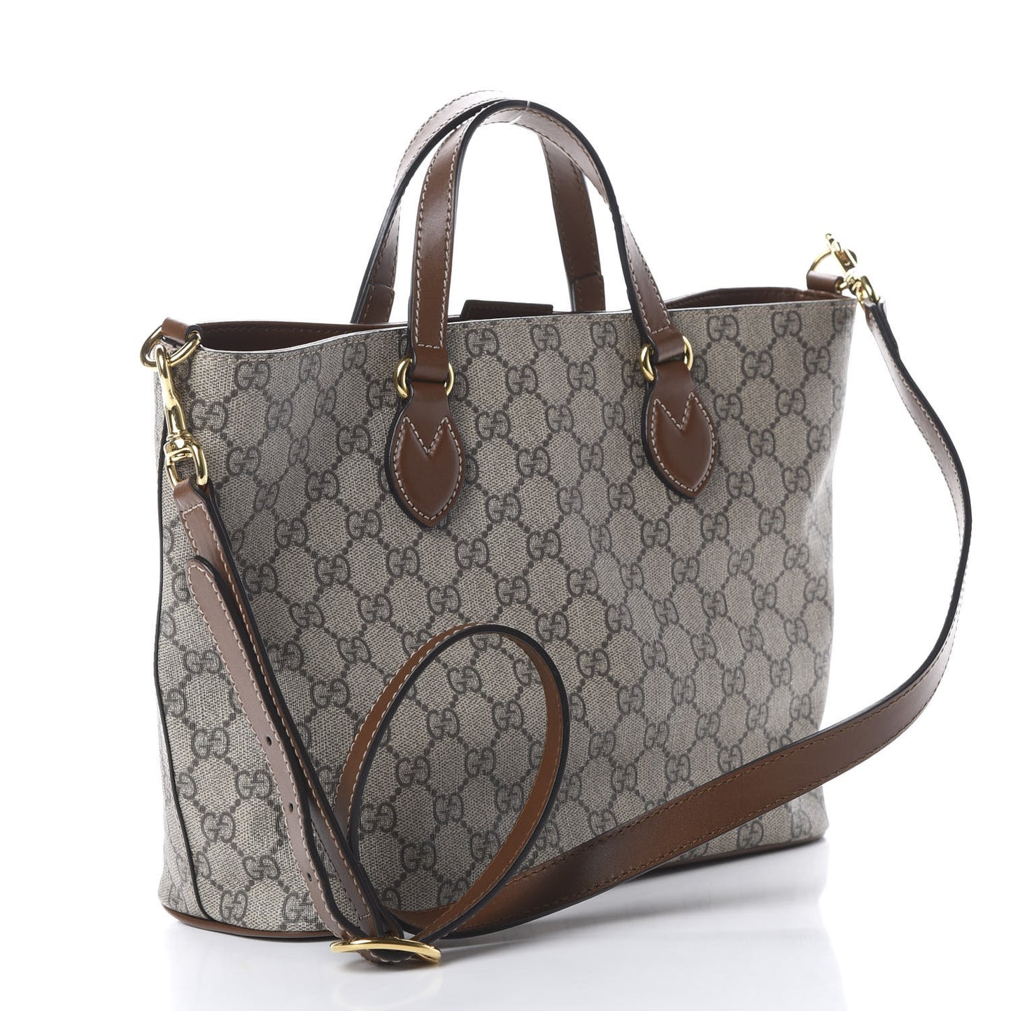 Soft GG Supreme Monogram Small Crossbody Tote Beige Cuir