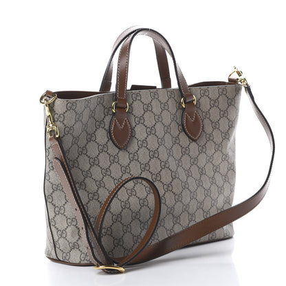 Gucci Soft GG Supreme Monogram Small Crossbody Tote Beige Cuir 2 of 9