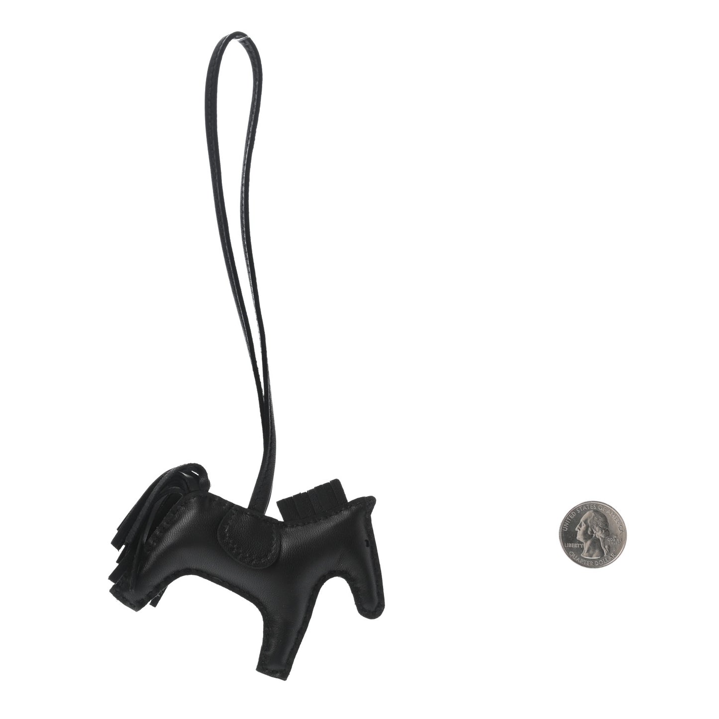 Milo Lambskin Grigri Rodeo Horse Bag Charm PM So Black