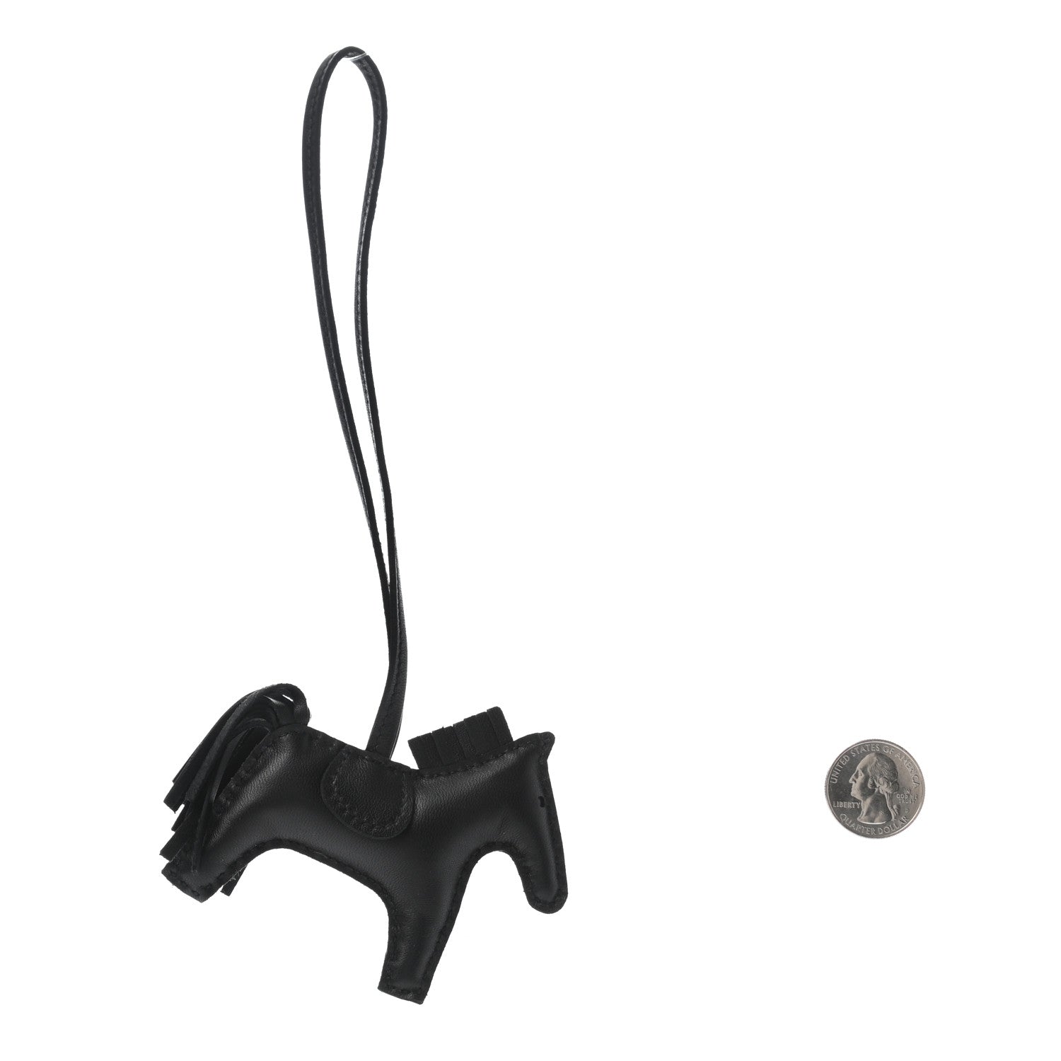 Hermes Milo Lambskin Grigri Rodeo Horse Bag Charm PM So Black 2 of 4