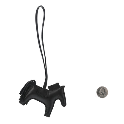 Hermes Milo Lambskin Grigri Rodeo Horse Bag Charm PM So Black 2 of 4