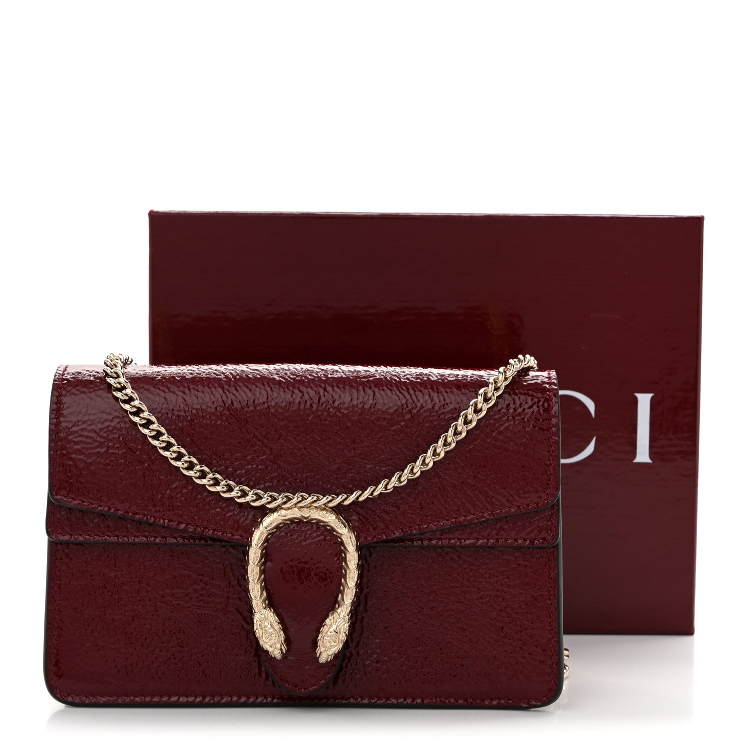 Gucci Crinkled Patent Mini Dionysus Shoulder Bag Rosso Ancora Red 13 of 13