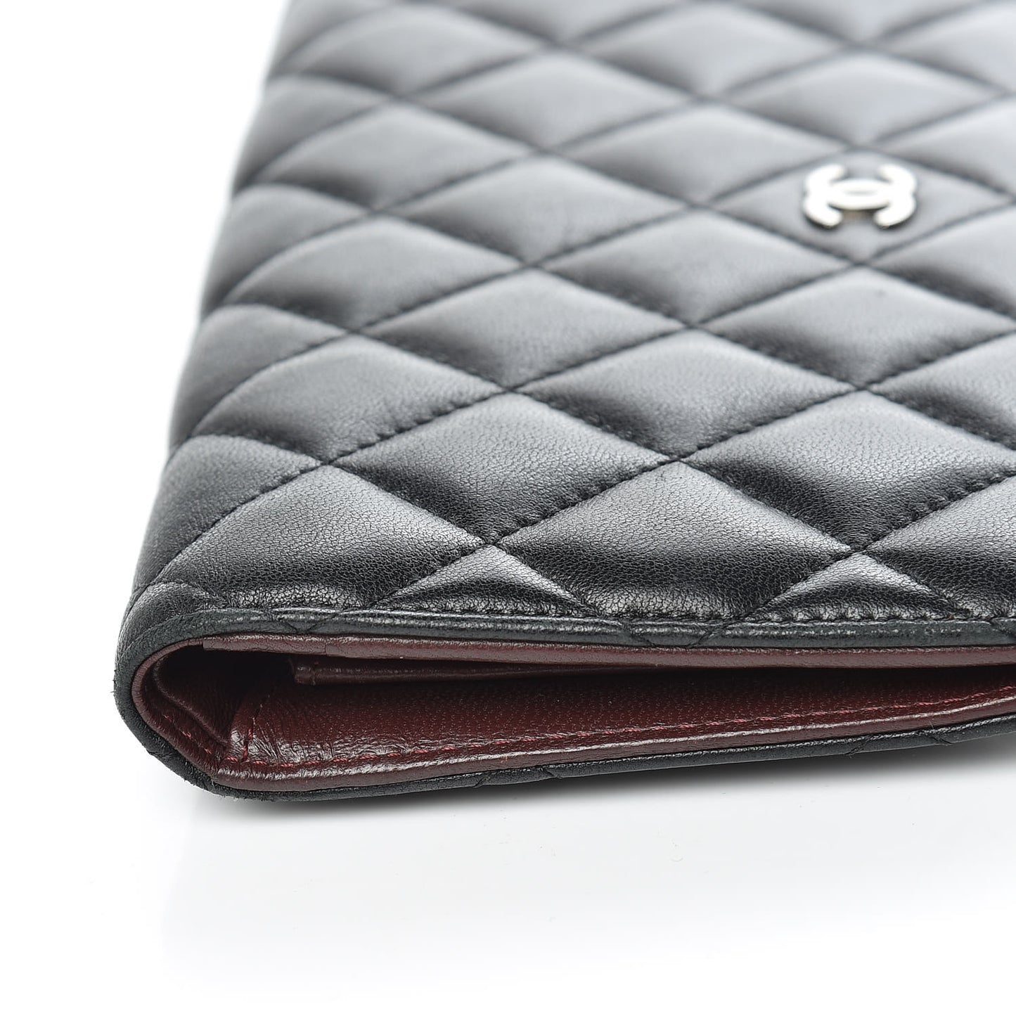 Lambskin Quilted Yen Wallet Black