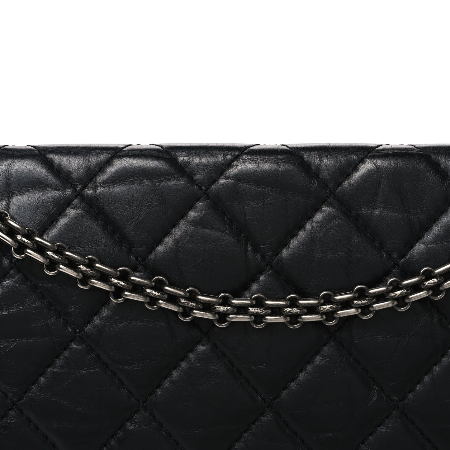 Aged Calfskin Quilted 2.55 Reissue 227 Flap Black