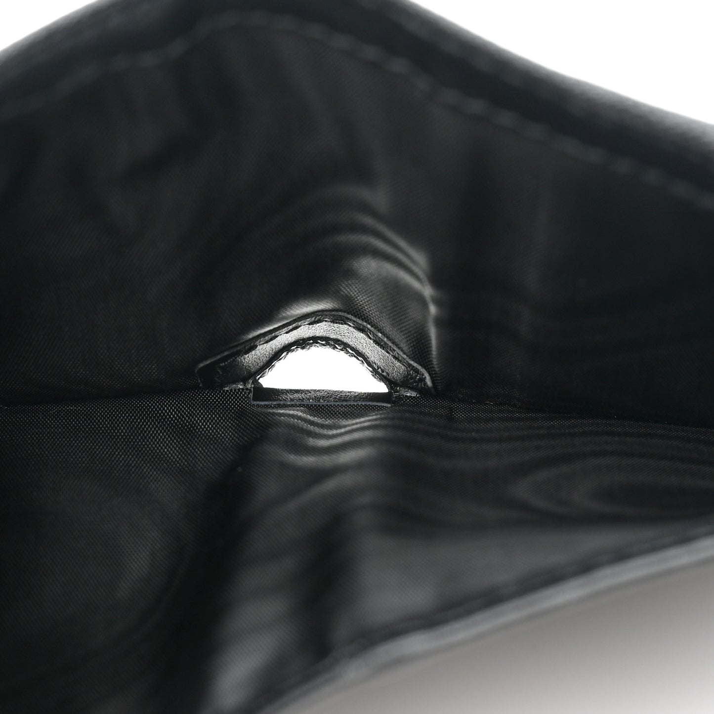 Saffiano Tab Small Triangle Compact Wallet Black