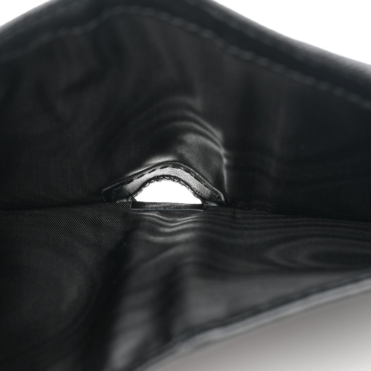 Prada Saffiano Tab Small Triangle Compact Wallet Black 6 of 11