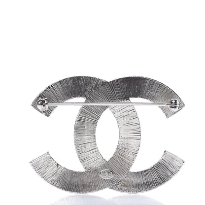 Chanel Baguette Crystal CC Brooch Silver 3 of 4
