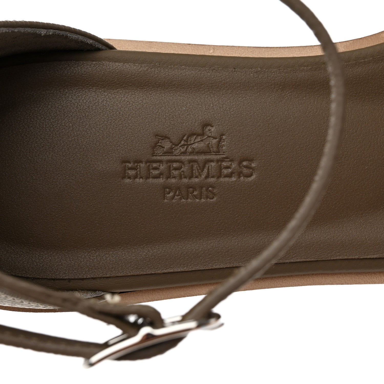Hermes Epsom Santorini Sandals 37 Etoupe 6 of 9