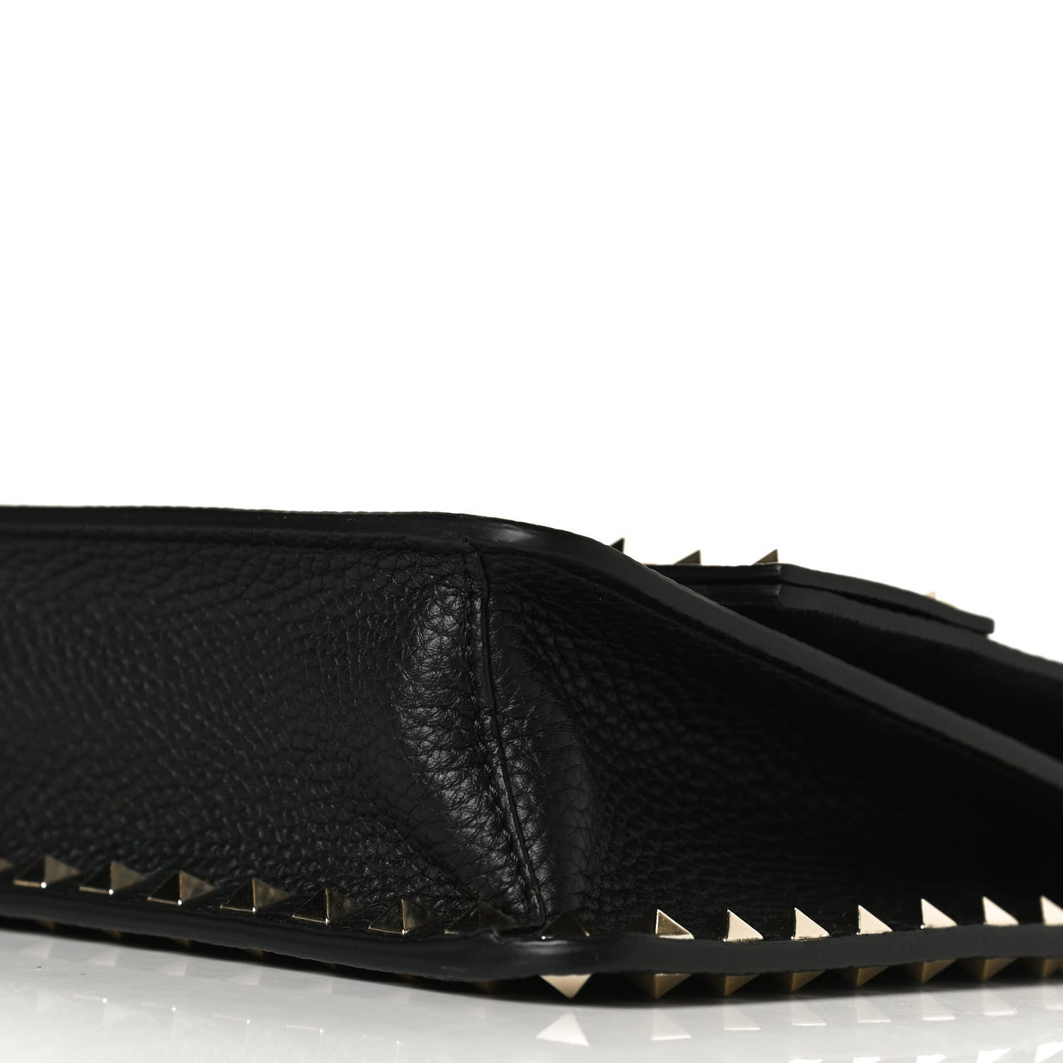 Valentino Garavani Pebbled Calfskin Rockstud Side Slip Crossbody Black 9 of 11