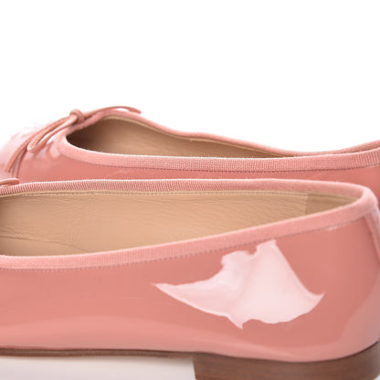 Chanel Patent Calfskin CC Cap Toe Ballerina Flats 36 Dark Pink 9 of 12