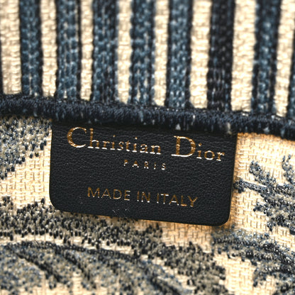 Christian Dior Canvas Embroidered Large Palm Tree Toile De Jouy Book Tote Blue Multicolor 7 of 8