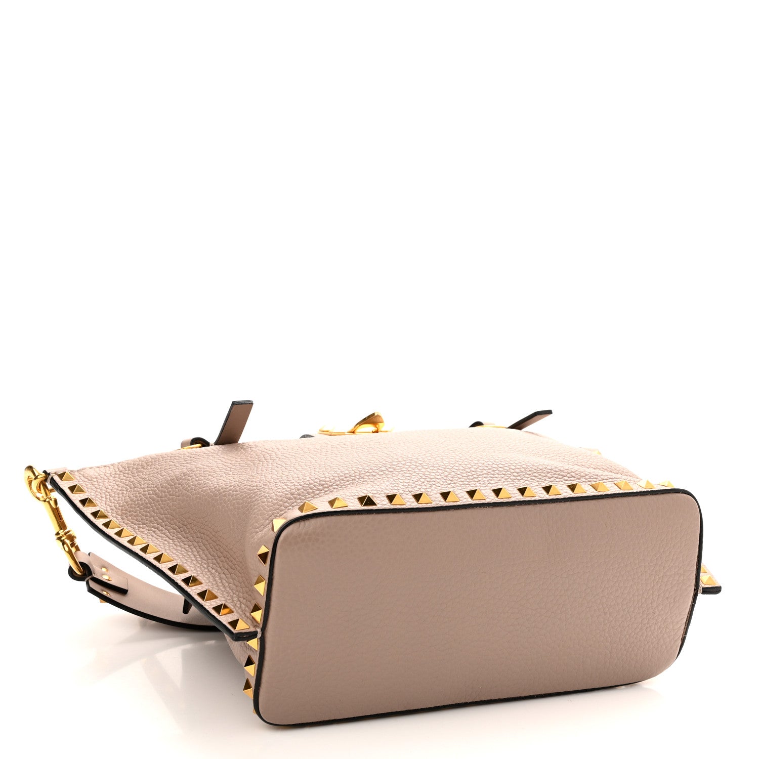 Valentino Garavani Pebbled Calfskin Rockstud Hype Tote Poudre 4 of 9
