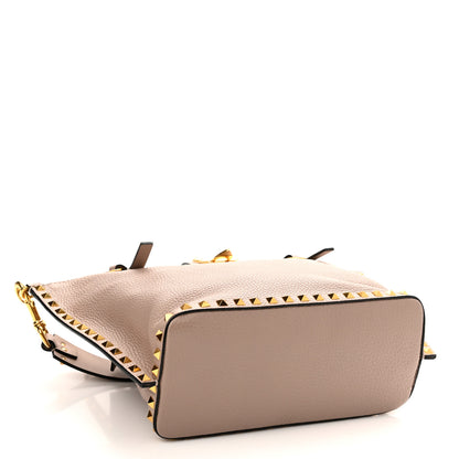 Valentino Garavani Pebbled Calfskin Rockstud Hype Tote Poudre 4 of 9