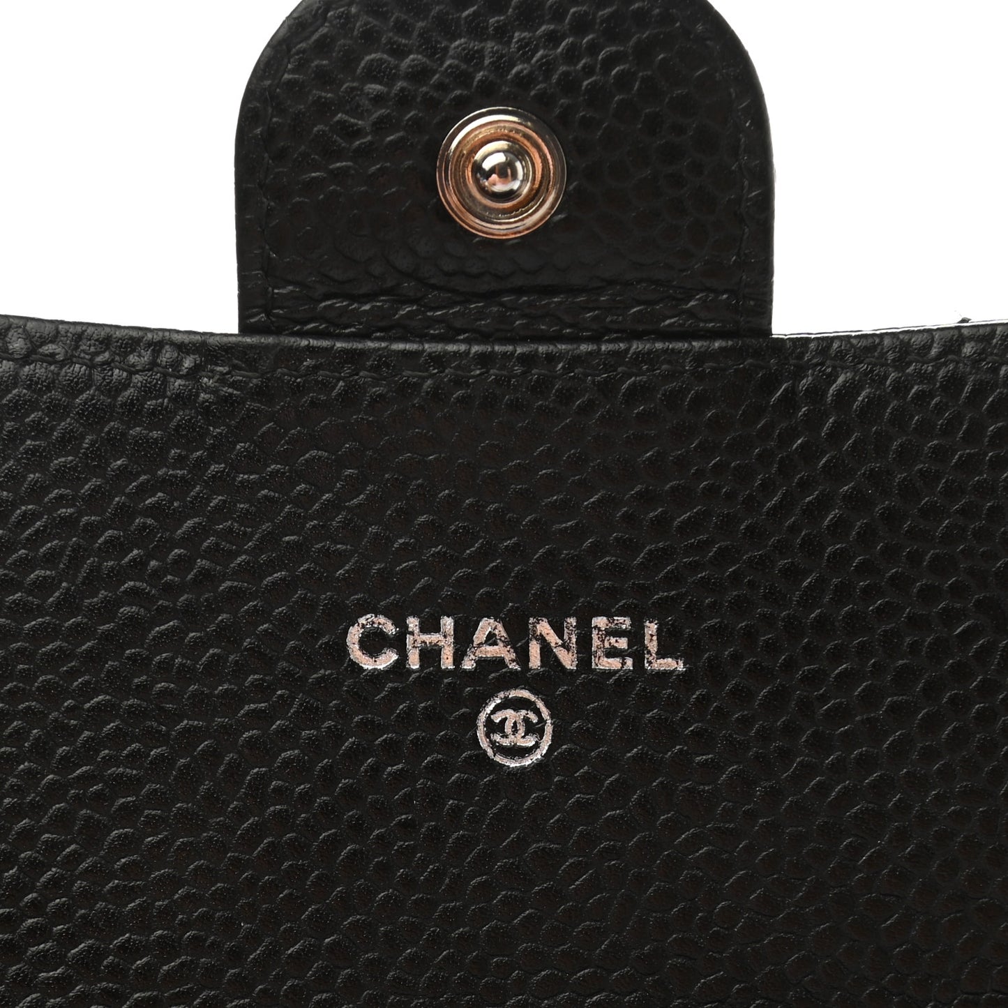 Caviar Quilted Large Gusset Flap Wallet Black