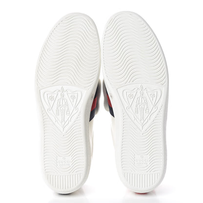 Gucci Calfskin Ayers Web Panther Embroidered Mens Ace Sneakers 11 White 5 of 7
