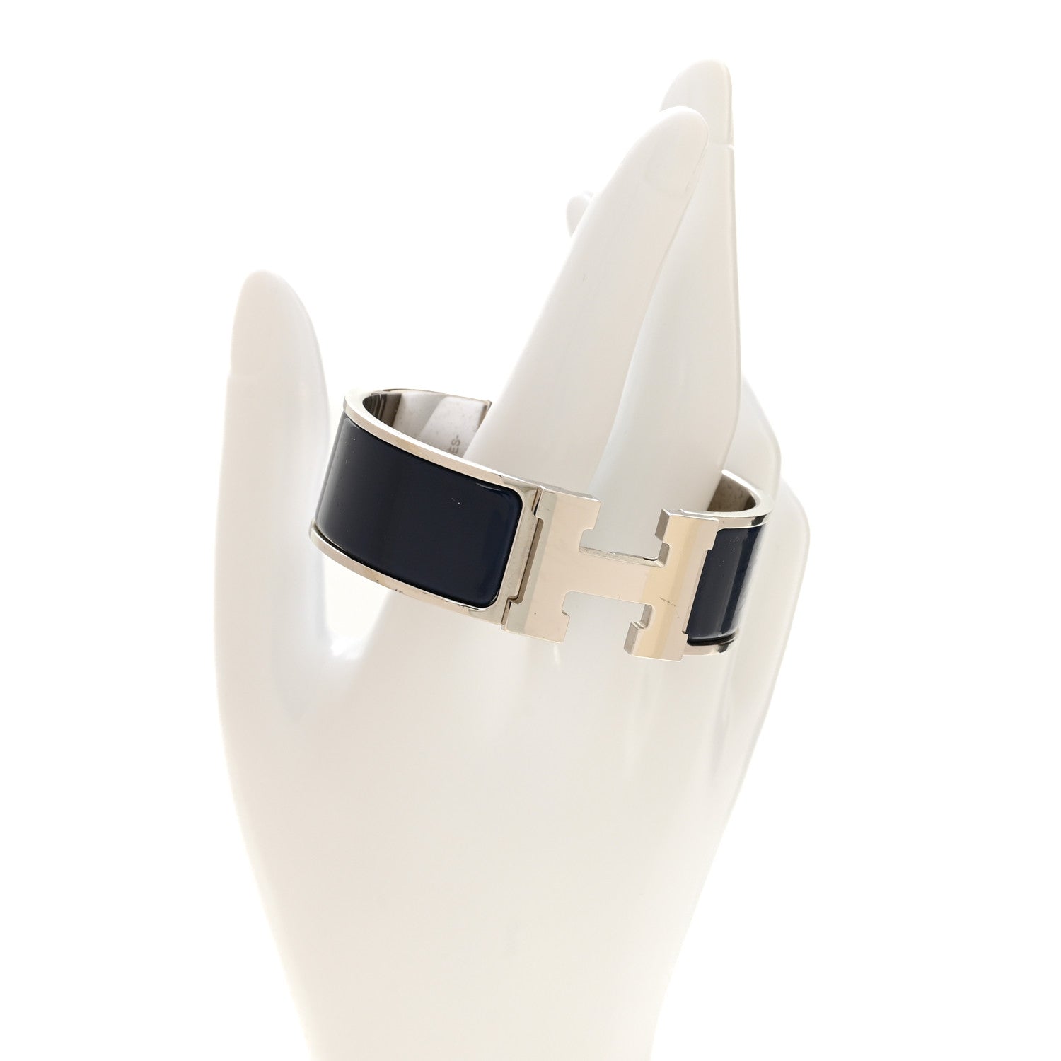 Hermes Enamel Wide Clic Clac H Bracelet PM Bleu Indigo 2 of 4